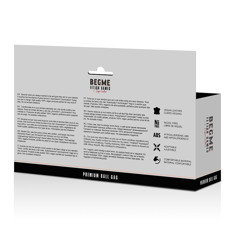 BEGME - BLACK EDITION BALL GAG VEGAN IN PELLE - immagine 5