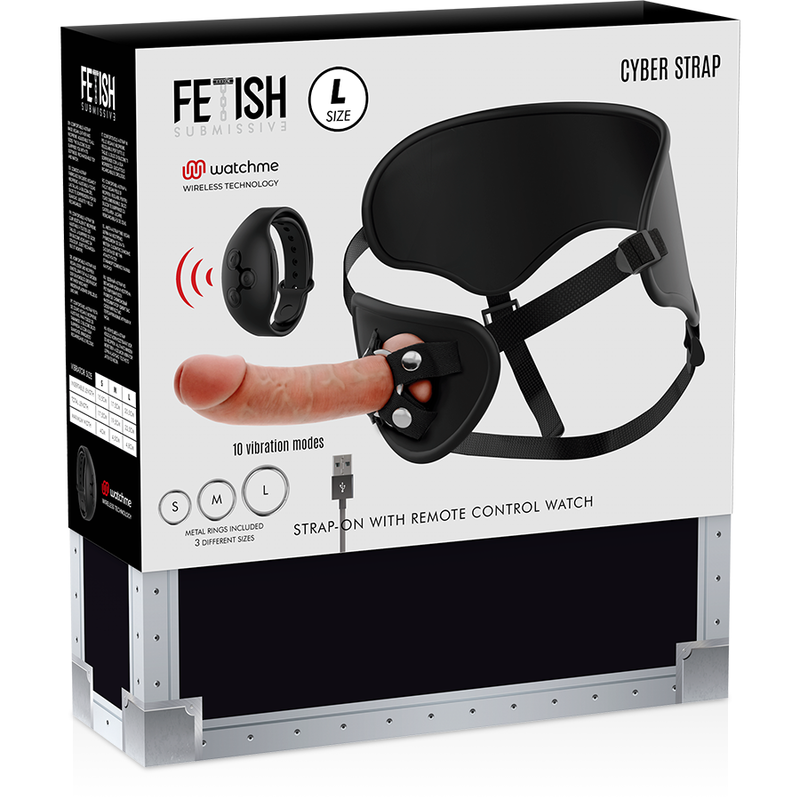FETISH SUBMISSIVE CYBER STRAP - IMBRAGATURA CON TELECOMANDO TECNOLOGIA DILDO WATCHME L - immagine 2