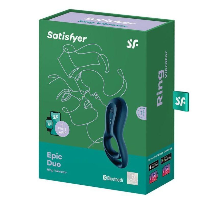SATISFYER - APP VIBRATORE AD ANELLO EPIC DUO BLU - immagine 3