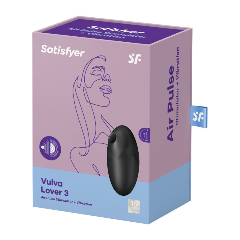 SATISFYER - VULVA LOVER 3 ESTIMULADOR Y VIBRADOR NEGRO - immagine 4