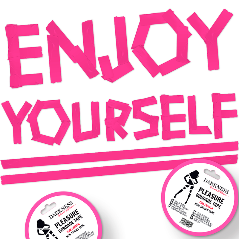 DARKNESS - NASTRO BONDAGE ROSA NON APPICCICOSO 15 M - immagine 2