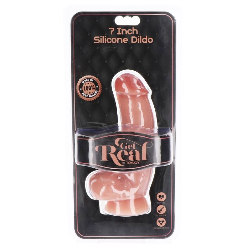 GET REAL - DILDO IN SILICONE 18 CM CON PALLE IN PELLE - immagine 4