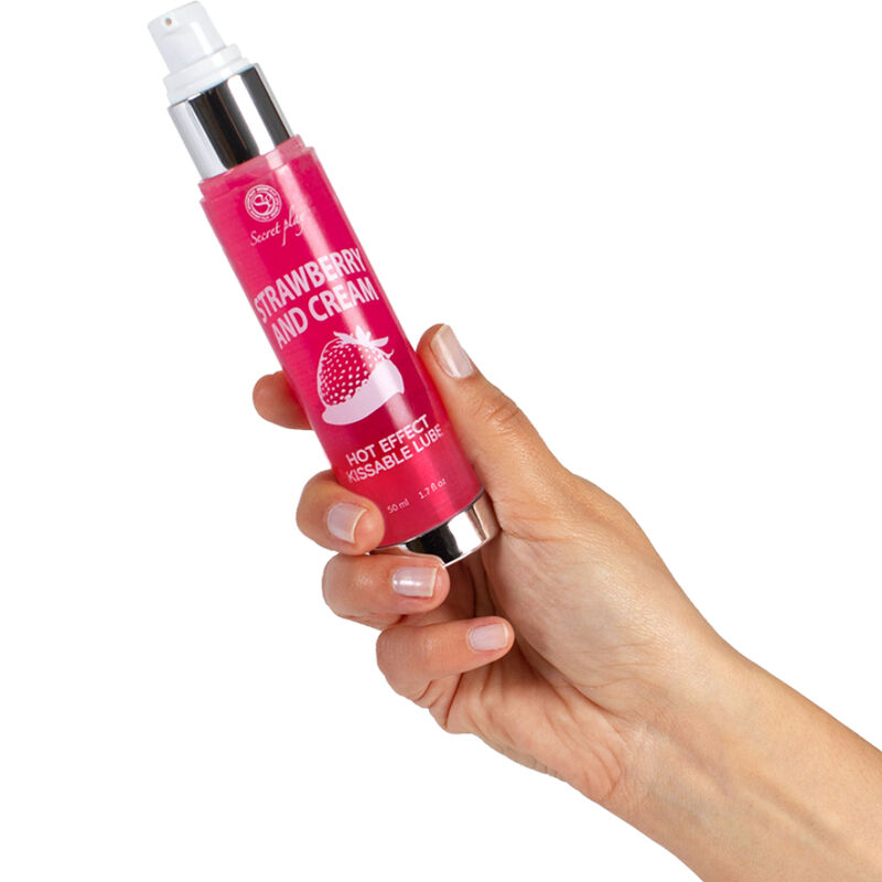 SECRETPLAY - LUBRIFICANTE 2-1 EFFETTO CALORE FRAGOLA E CREMA 50 ML - immagine 3