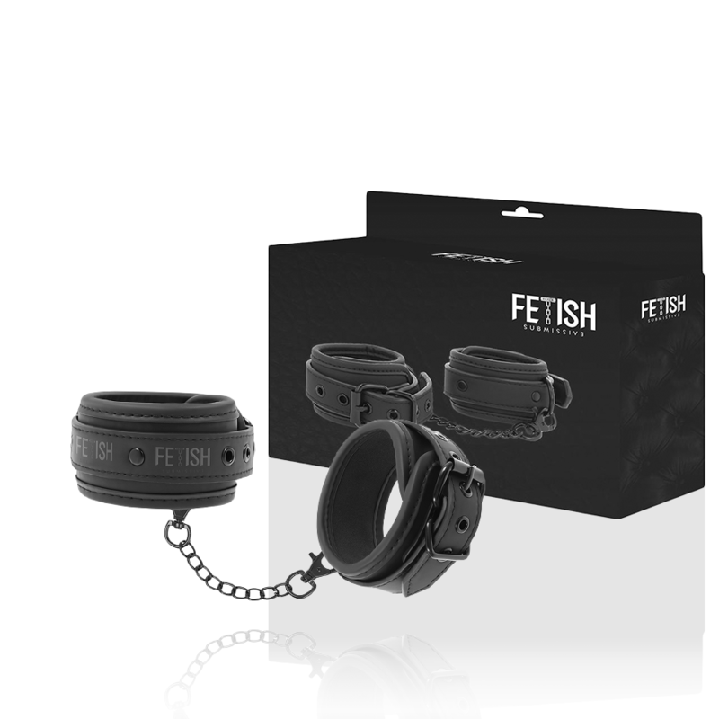 FETISH SUBMISSIVE - POLSINI ALLA CAVIGLIA IN PELLE VEGANA CON FODERA IN NOPRENE - immagine 2