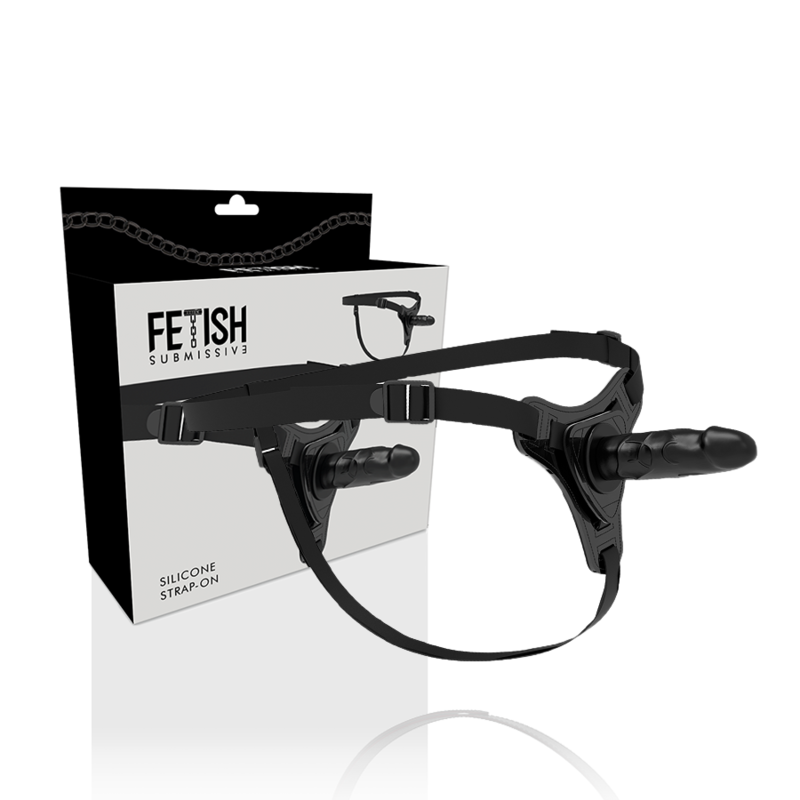 FETISH SUBMISSIVE HARNESS - SILICONE NERO REALISTICO 15 CM - immagine 2