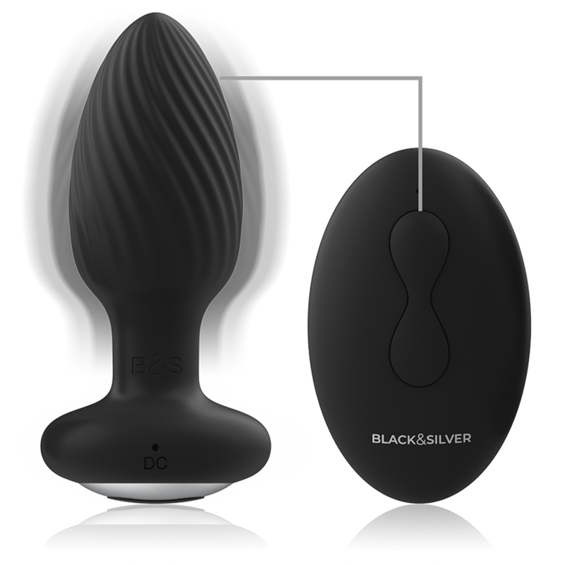 BLACKSILVER - TELECOMANDO ROTATORE ANALE IN SILICONE CON TAPPO POZZETTI - immagine 3