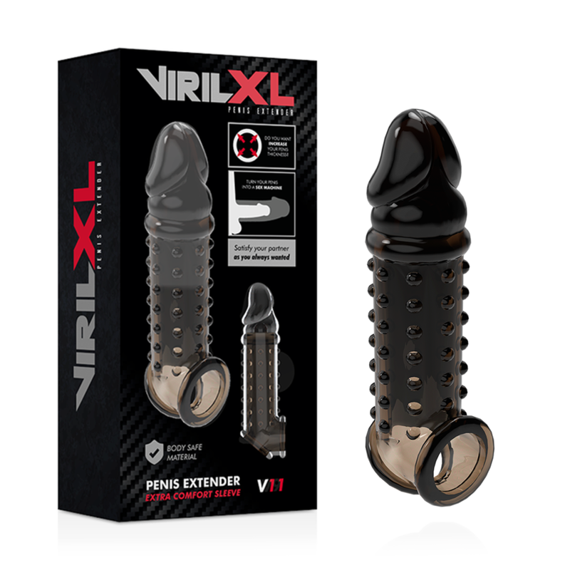 VIRILXL - ESTENSIONE E GUAINA PER PENE V11 NERO - immagine 2