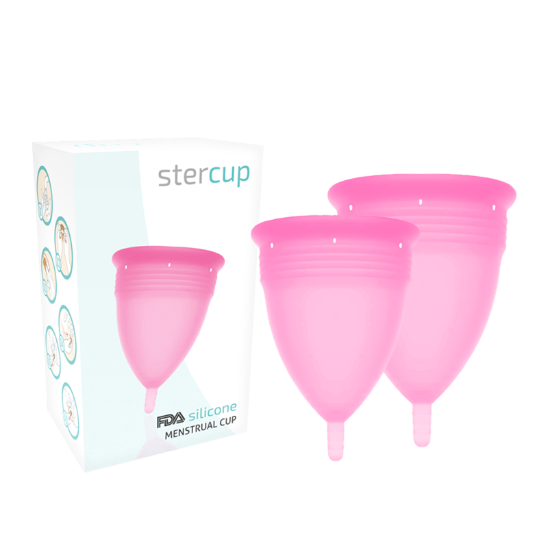 STERCUP - COPPA MESTRUALE IN SILICONE FDA TAGLIA S + L ROSA