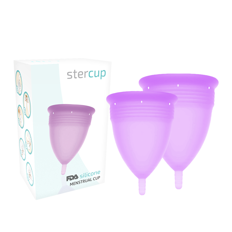 STERCUP - COPPA MESTRUALE IN SILICONE FDA TAGLIA S + L LILLA