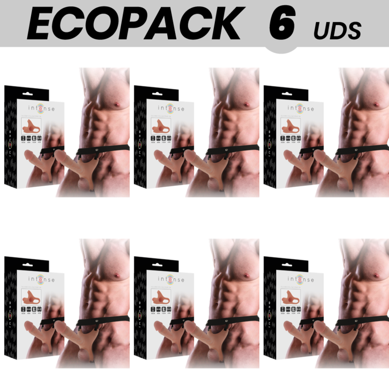 ECOPACK 6 UNIT - INTENSE IMBRACATURA CAVA CON DILDO 16 X 3,5 CM