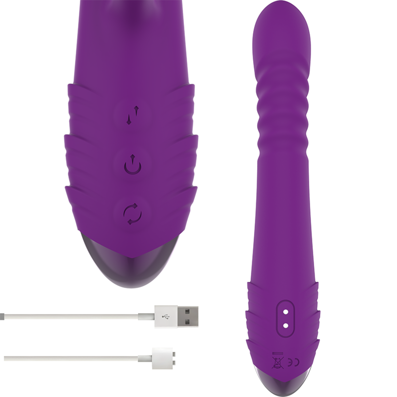 INTENSE - VIBRATORE MULTIFUNZIONE RICARICABILE IGGY UP DOWN CON STIMOLATORE CLITORALE VIOLA - immagine 4