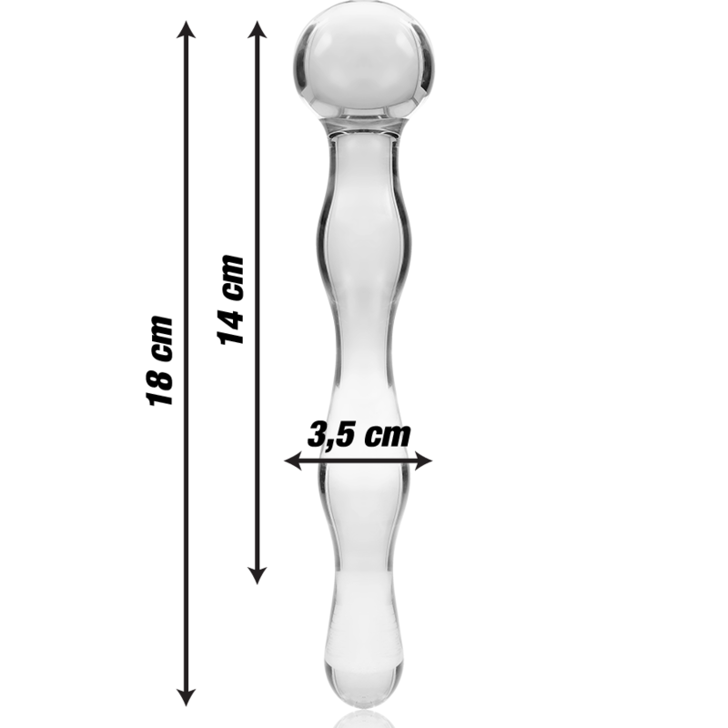 NEBULA SERIES BY IBIZA - MODELO 13 DILDO CRISTAL TRANSPARENTE 18 CM -O- 3.5 CM - immagine 3