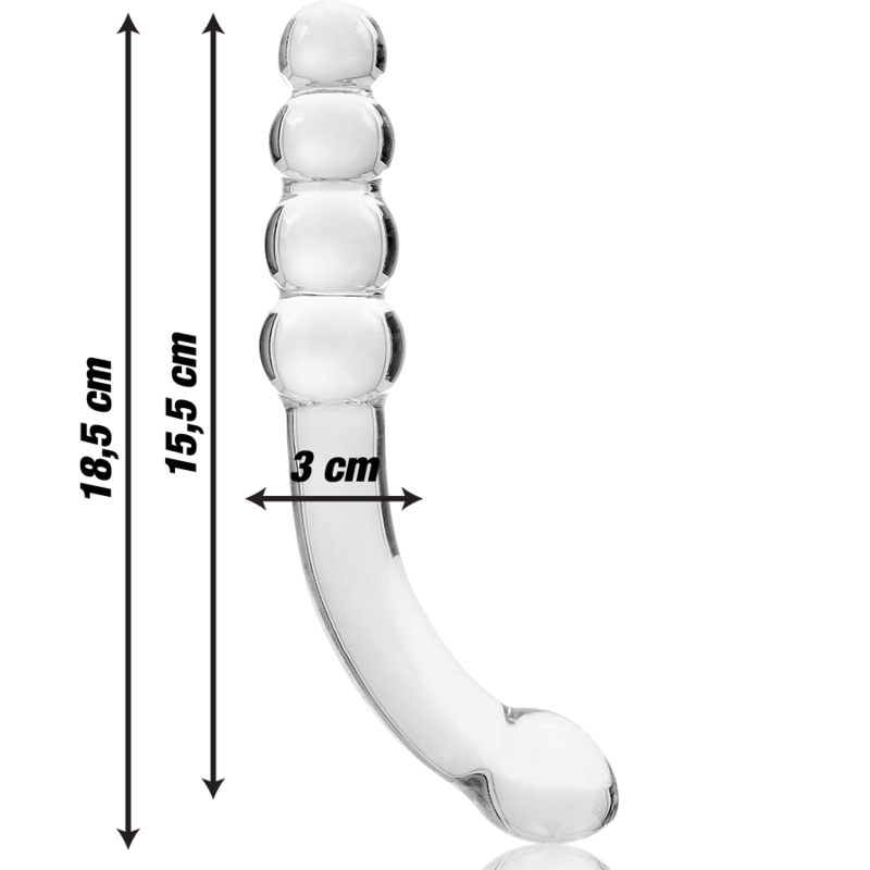 NEBULA SERIES BY IBIZA - MODELO 14 DILDO CRISTAL TRANSPARENTE 18.5 CM -O- 3 CM - immagine 3