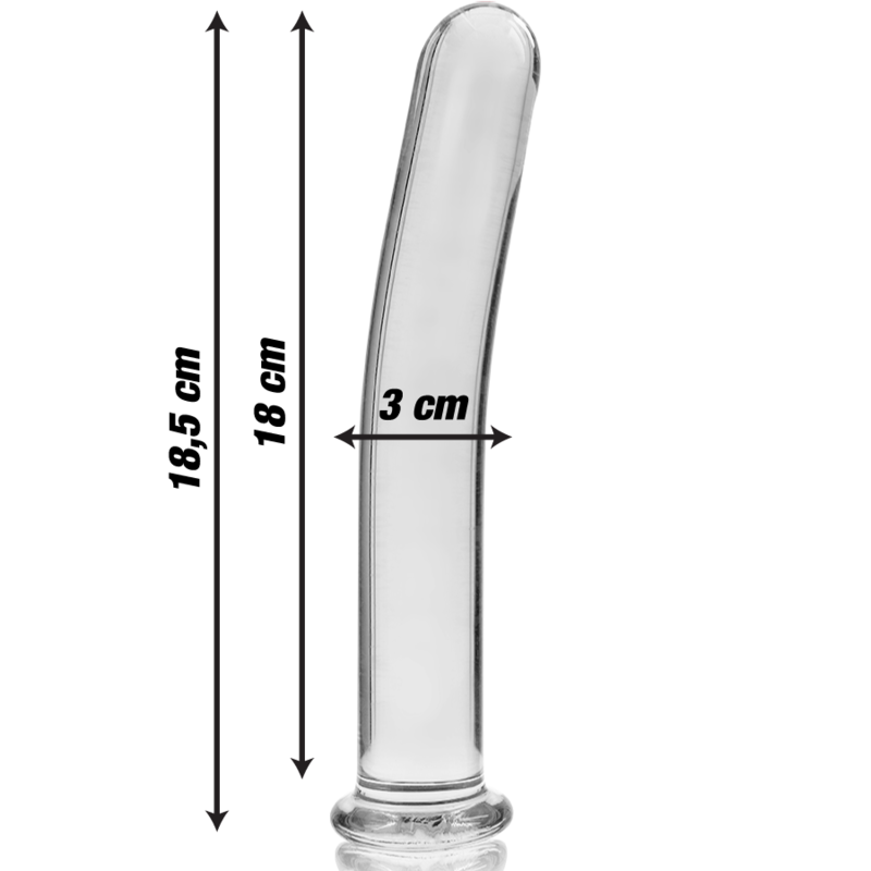 NEBULA SERIES BY IBIZA - MODELO 17 DILDO CRISTAL TRANSPARENTE 18.5 CM -O- 3 CM - immagine 3