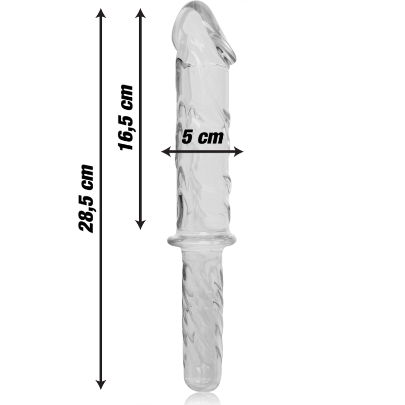 NEBULA SERIES BY IBIZA - MODELO 24 DILDO CRISTAL TRANSPARENTE 28.5 CM -O- 5 CM - immagine 3