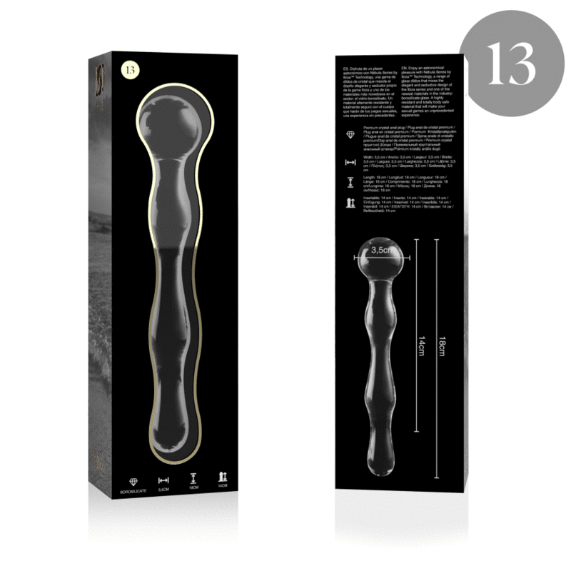 NEBULA SERIES BY IBIZA - MODELO 13 DILDO CRISTAL TRANSPARENTE 18 CM -O- 3.5 CM - immagine 4