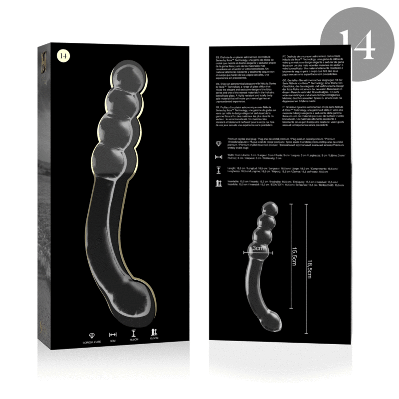 NEBULA SERIES BY IBIZA - MODELO 14 DILDO CRISTAL TRANSPARENTE 18.5 CM -O- 3 CM - immagine 4