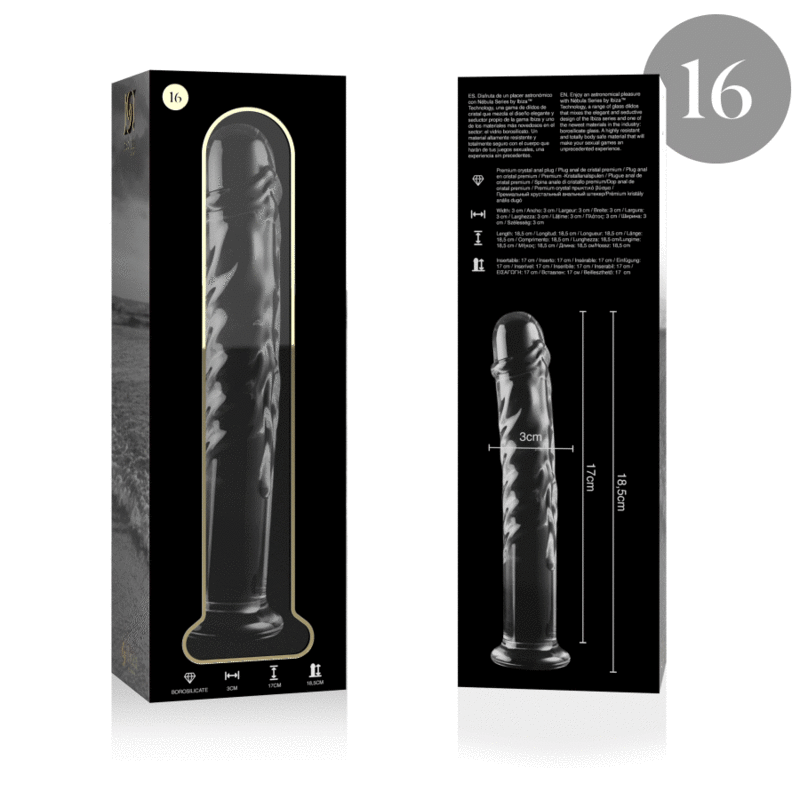 NEBULA SERIES BY IBIZA - MODELO 16 DILDO CRISTAL TRANSPARENTE 18.5 CM -O- 3 CM - immagine 4