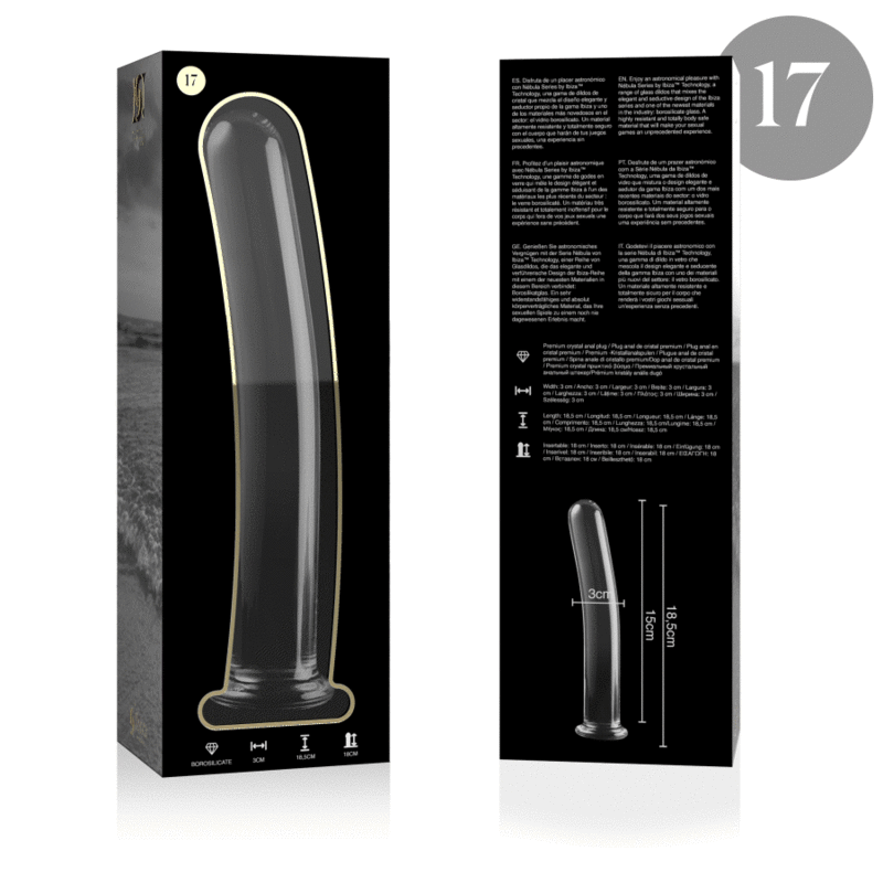 NEBULA SERIES BY IBIZA - MODELO 17 DILDO CRISTAL TRANSPARENTE 18.5 CM -O- 3 CM - immagine 4