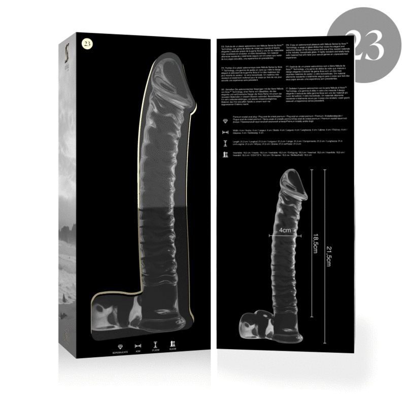 NEBULA SERIES BY IBIZA - MODELO 23 DILDO CRISTAL TRANSPARENTE 21.5 CM -O- 4 CM - immagine 4