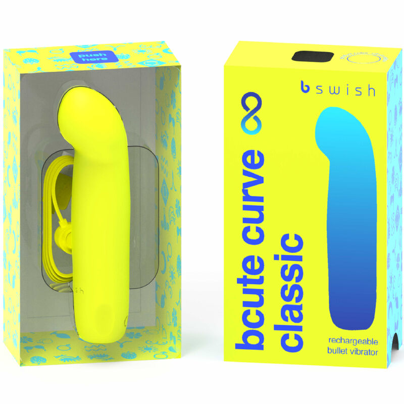 B SWISH - BCUTE CURVE INFINITE CLASSIC VIBRATORE IN SILICONE RICARICABILE GIALLO - immagine 2