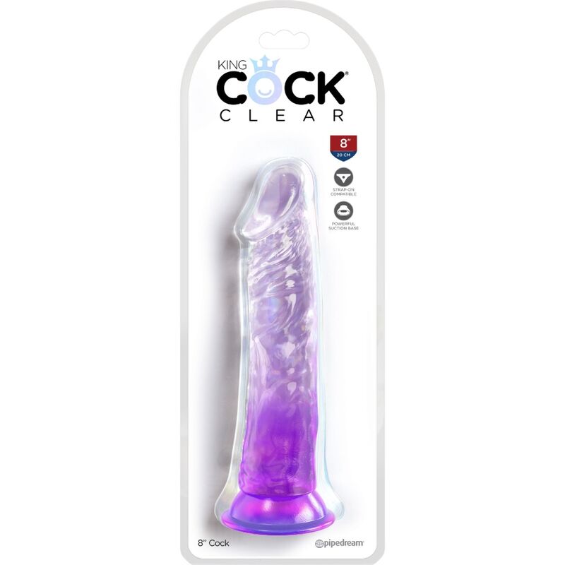 KING COCK - CLEAR PENE REALISTICO 19.7 CM VIOLA - immagine 2