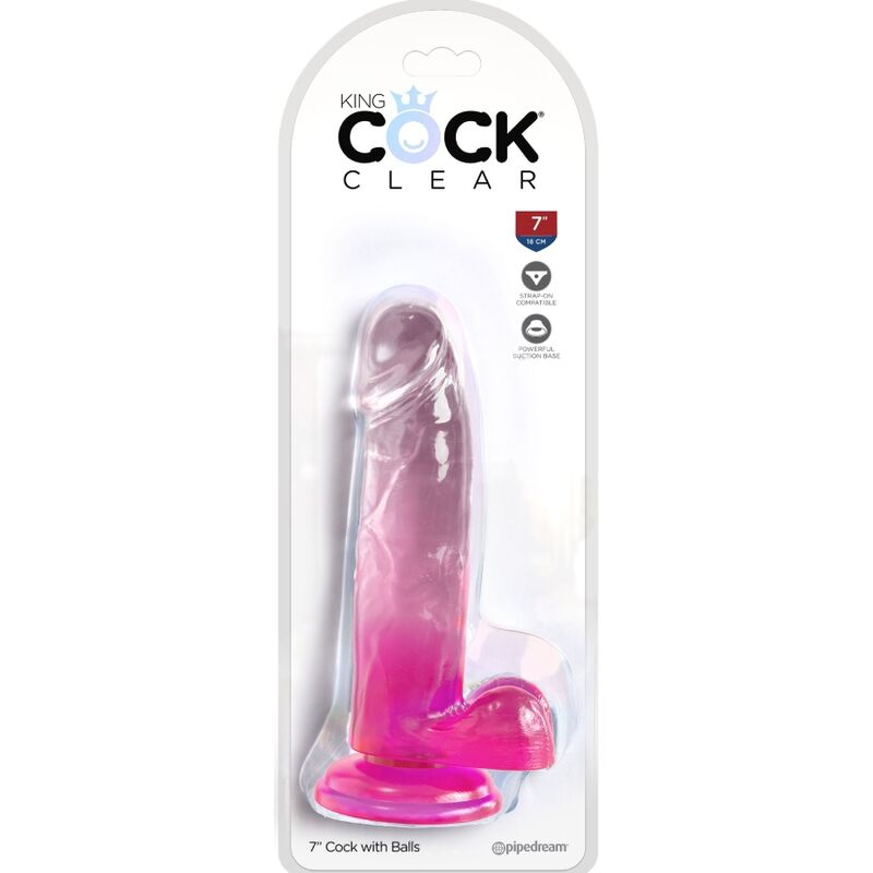 KING COCK - CLEAR PENE REALISTICO CON SFERE 15.2 CM ROSA - immagine 2