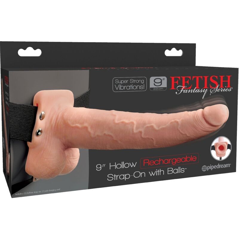 FETISH FANTASY SERIES - IMBRACATURA REGOLABILE PENE REALISTICO CON SFERE RICARICABILI E VIBRATORE 23 CM - immagine 5