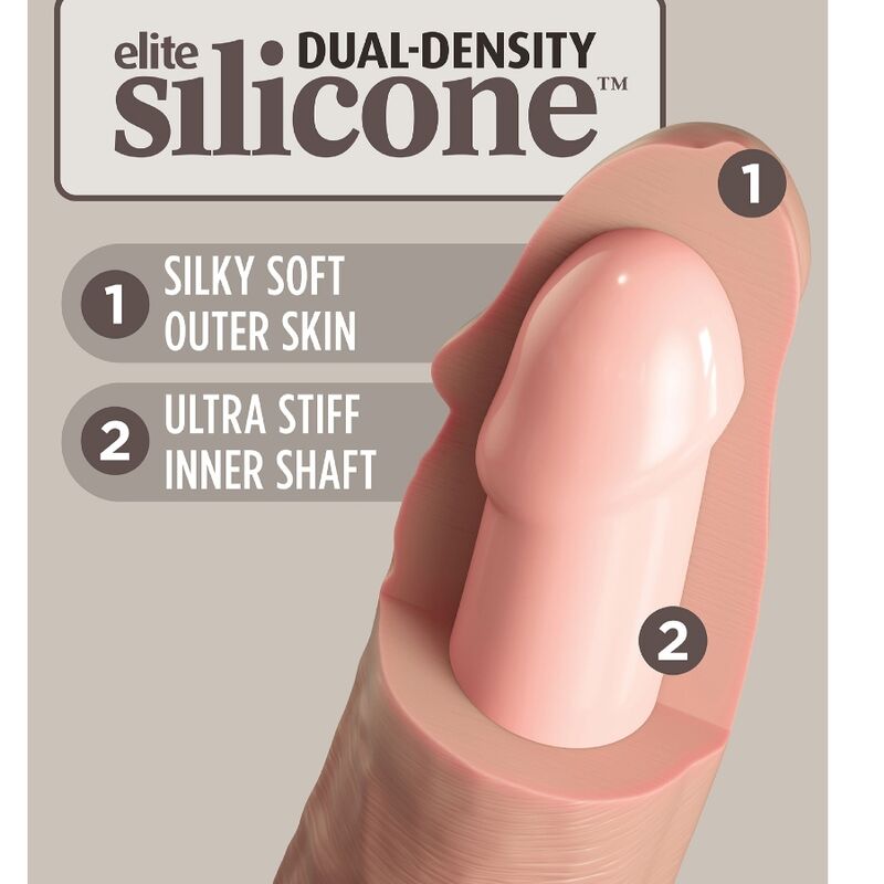 KING COCK - ELITE DILDO REALISTICO IN SILICONE 17.8 CM - immagine 3