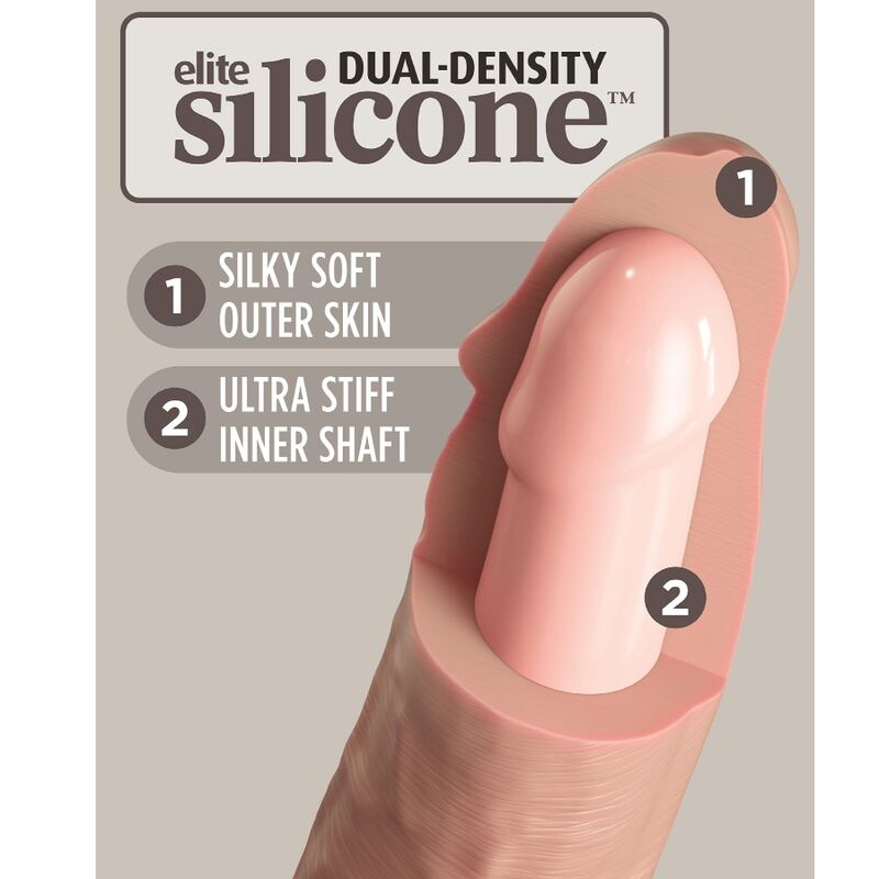 KING COCK - ELITE VIBRATORE DILDO REALISTICO E TELECOMANDO IN SILICONE 17.8 CM - immagine 4
