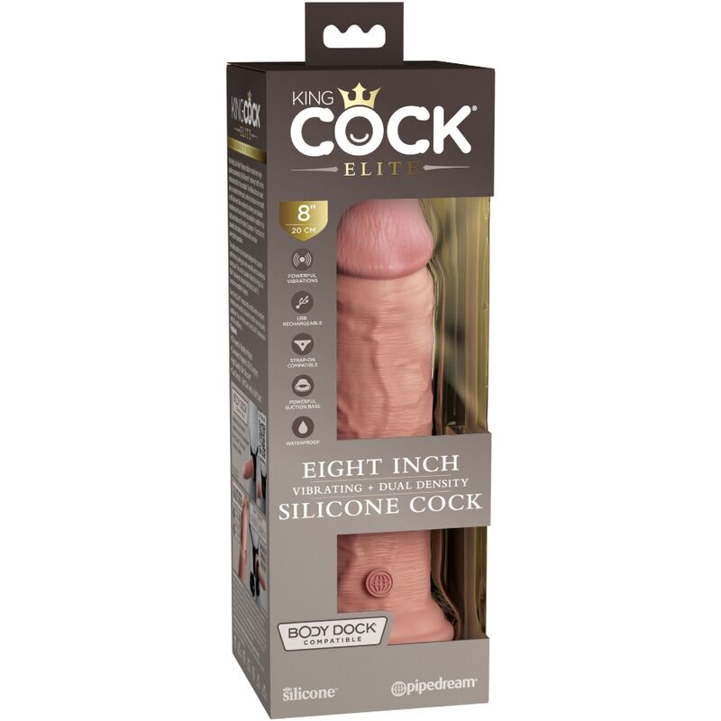 KING COCK - ELITE DILDO REALISTICO VIBRANTE E SILICONE 20.3 CM - immagine 5