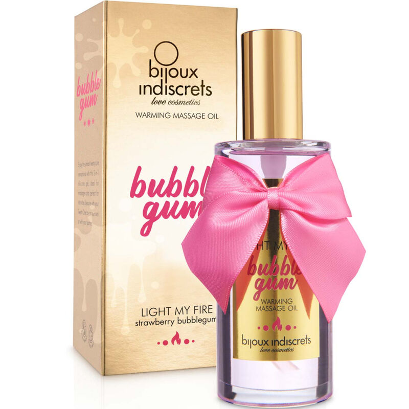 BIJOUX - INDISCRETS LIGHT MY FIRE OLIO DA MASSAGGIO EFFETTO CALORE GUSTO GOMMA - immagine 2
