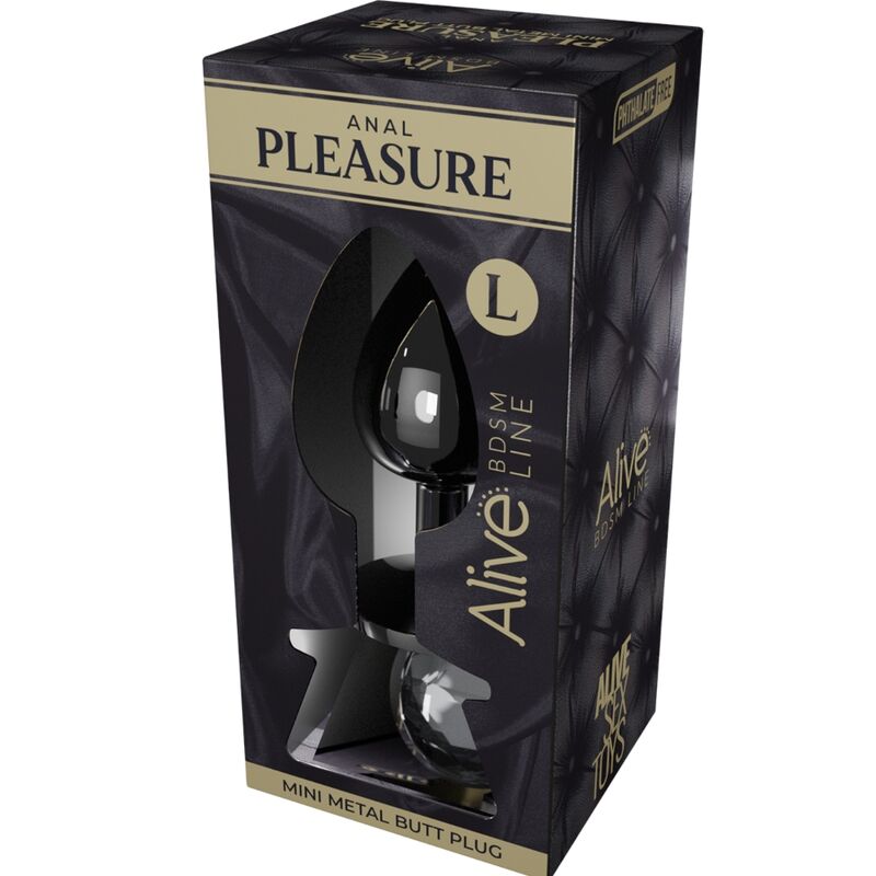 ALIVE - PIACERE ANALE MINI PLUG METAL NERO TAGLIA L - immagine 2