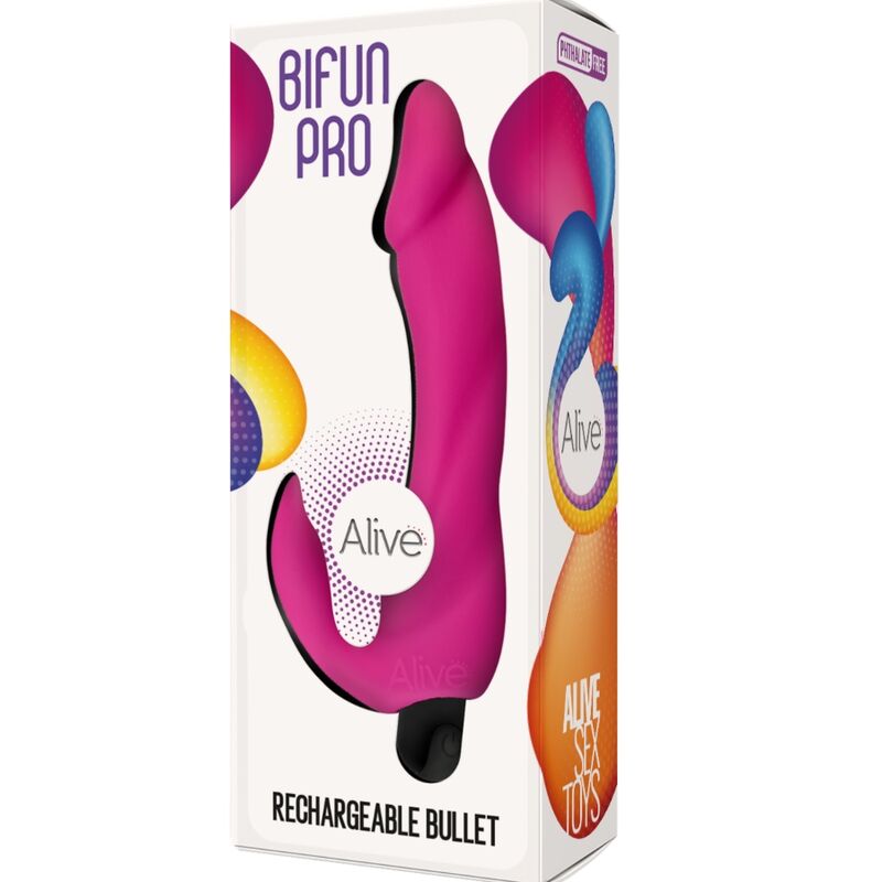 ALIVE - DILDO VIBRATORE BIFUN PRO ROSA 14,9 CM - immagine 3