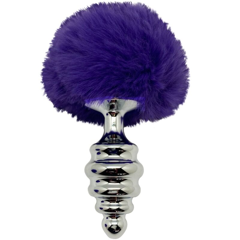 ALIVE - PLUG PIACERE ANALE SPIRALE METALLO FLUFFY VIOLA SCURO TAGLIA M - immagine 3