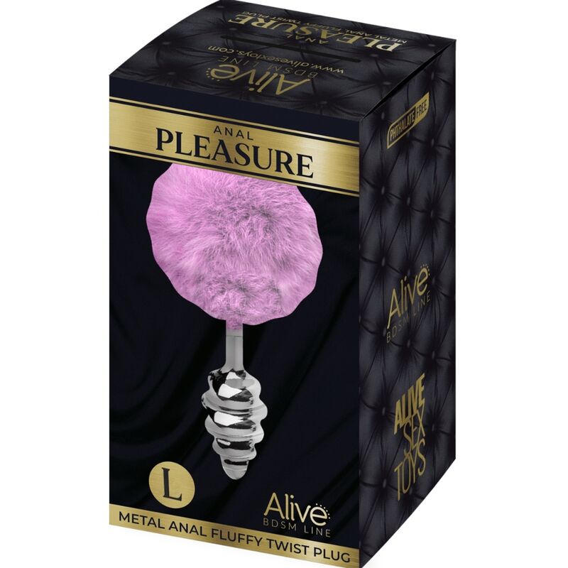 ALIVE - PLUG PIACERE ANALE SPIRALE METALLO FLUFFY VIOLA TAGLIA L - immagine 4