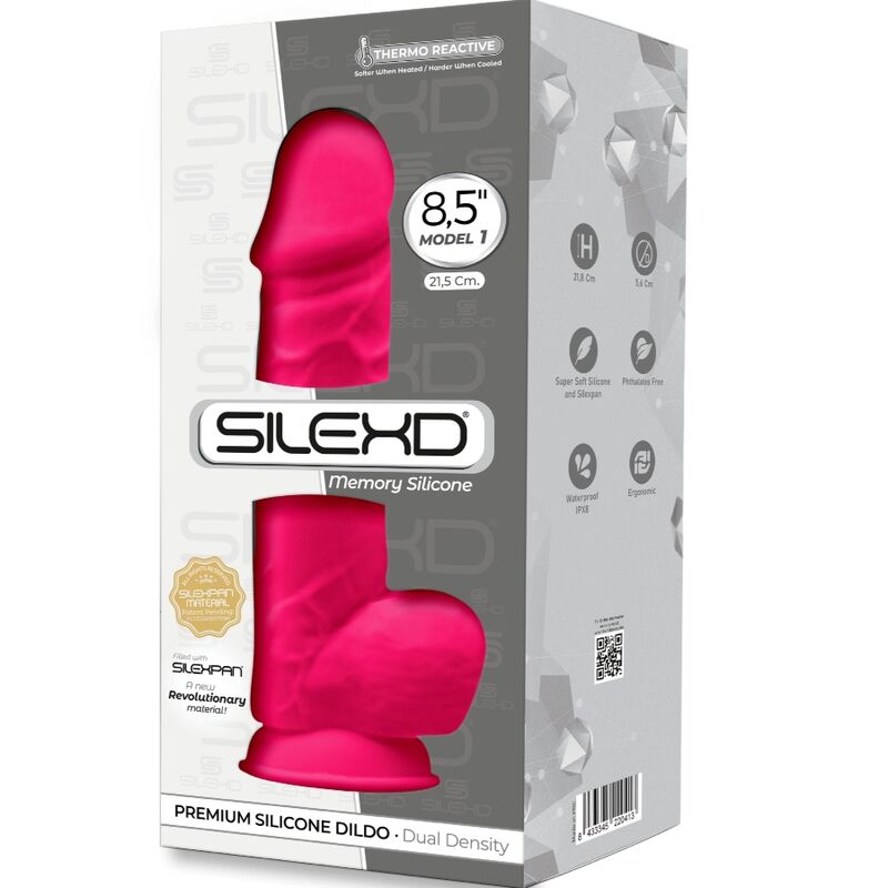 SILEXD - MODELLO 1 PENE REALISTICO PREMIUM SILEXPAN SILICONE FUCSIA 21.5 CM - immagine 3