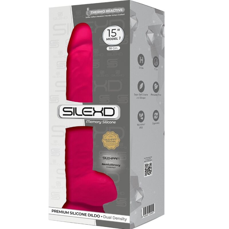 SILEXD - MODELLO 1 PENE REALISTICO PREMIUM SILEXPAN SILICONE FUCSIA 38 CM - immagine 2