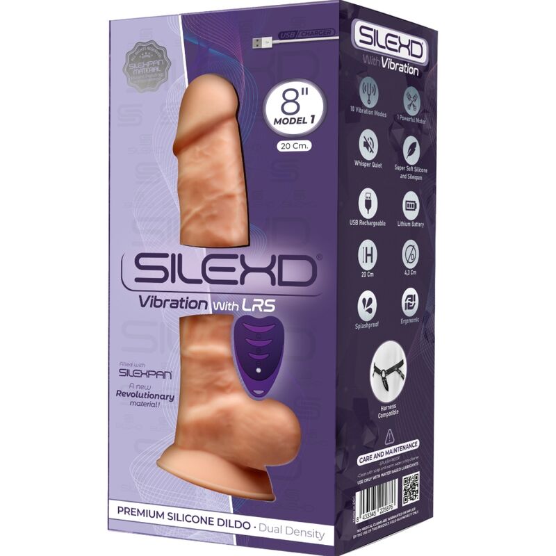 SILEXD - MODELLO 1 VIBRATORE PENE REALISTICO IN SILICONE PREMIUM SILEXPAN TELECOMANDO 20 CM - immagine 3