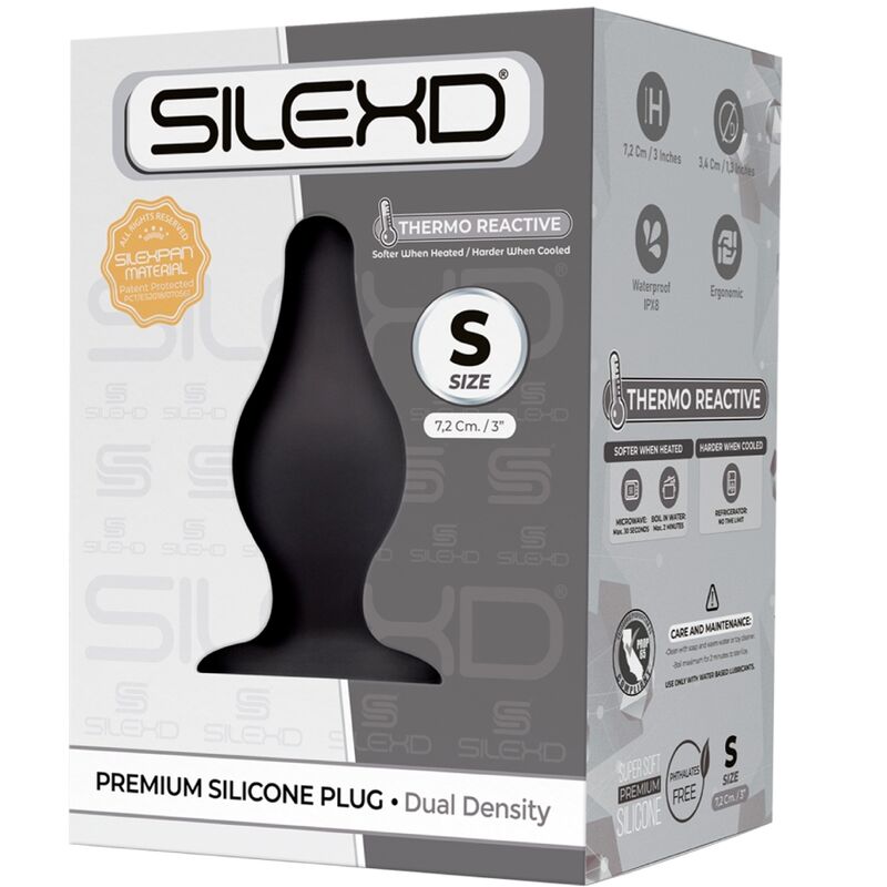 SILEXD - MODELLO 2 PLUG ANALE PREMIUM SILEXPAN SILICONE PREMIUM TERMOREATTIVO TAGLIA S - immagine 2