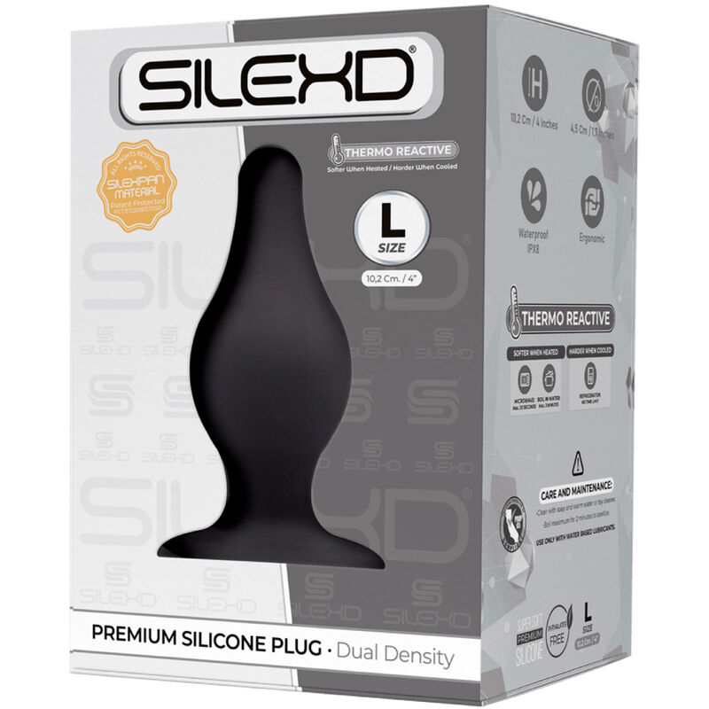 SILEXD - MODELLO 2 PLUG ANALE PREMIUM SILEXPAN SILICONE PREMIUM TERMOREATTIVO MISURA L - immagine 2