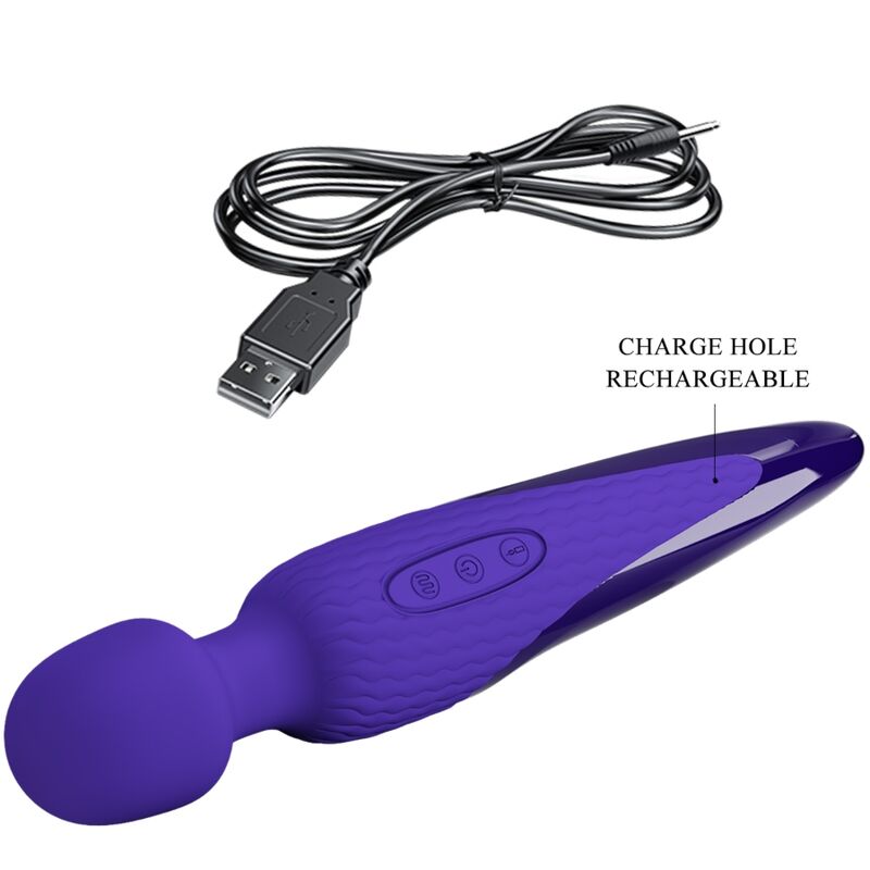 PRETTY LOVE - ANTONY YOUTH VIBRATORE WAND VIOLETTO EFFETTO CALORE - immagine 5