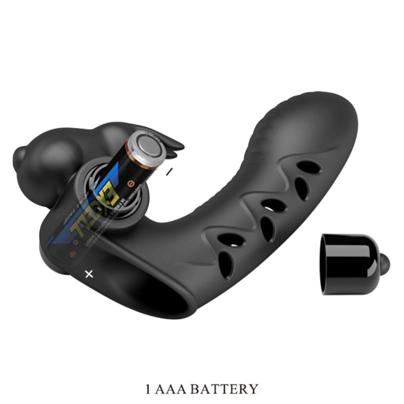 PRETTY LOVE - COPERTURA PER DITA VIBRATORE CONIGLIO NERO VANCE - immagine 4