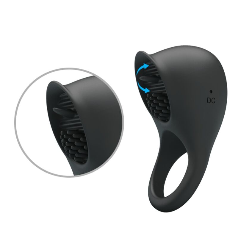 PRETTY LOVE - ANELLO VIBRANTE PER PENE CON LINGUA NERA - immagine 5