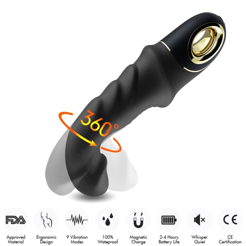 ARMONY - ROTATORE VIBRATORE DILDO JOYBLADE NERO - immagine 3