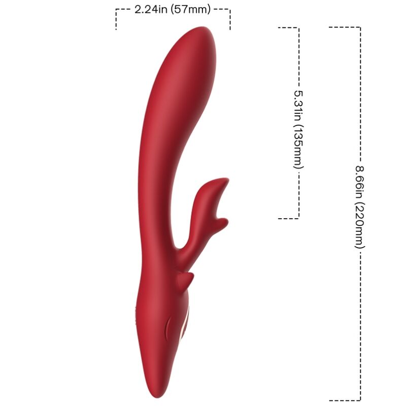 ARMONY - VIBRATORE ELK RABBIT CURVO ROSSO - immagine 2