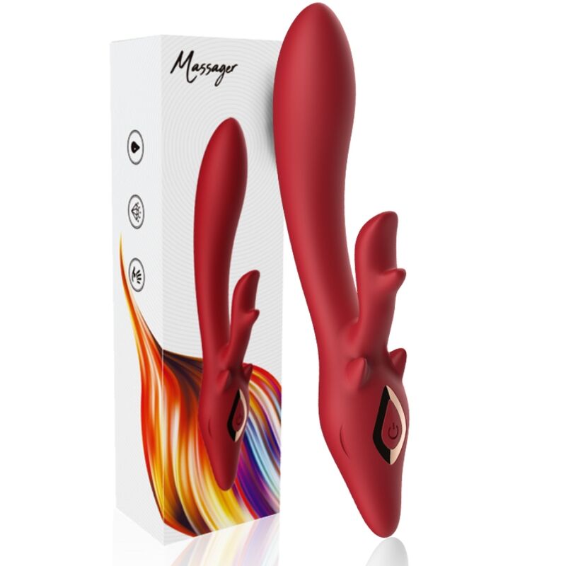 ARMONY - VIBRATORE ELK RABBIT CURVO ROSSO - immagine 5