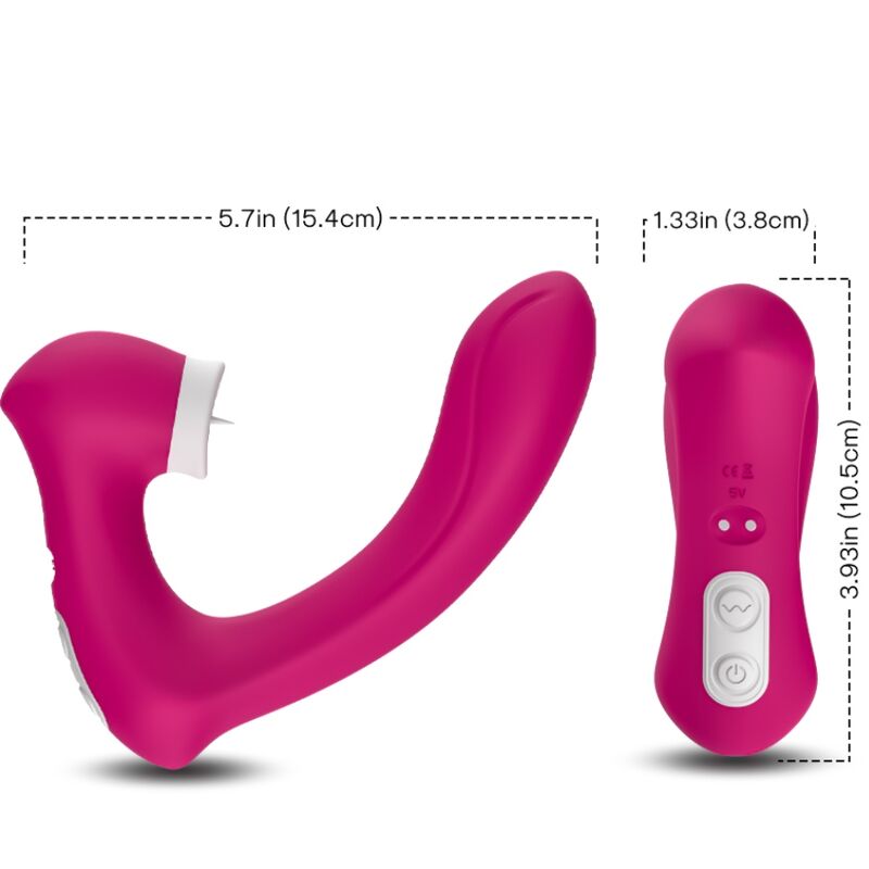 ARMONY - SECRETKISS LICKING VIBRATING CLITORIDE VIBRATORE CURVO FUCSIA - immagine 3