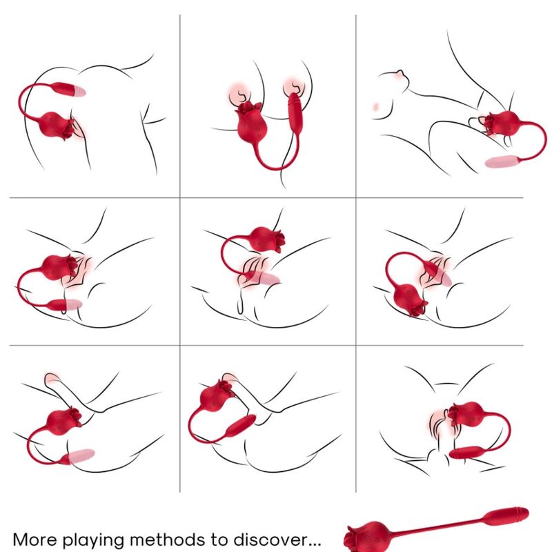 ARMONY - CLITORITE VIBRANTE LECCATA DI ROSA E VIBRATORE ROSSO - immagine 5