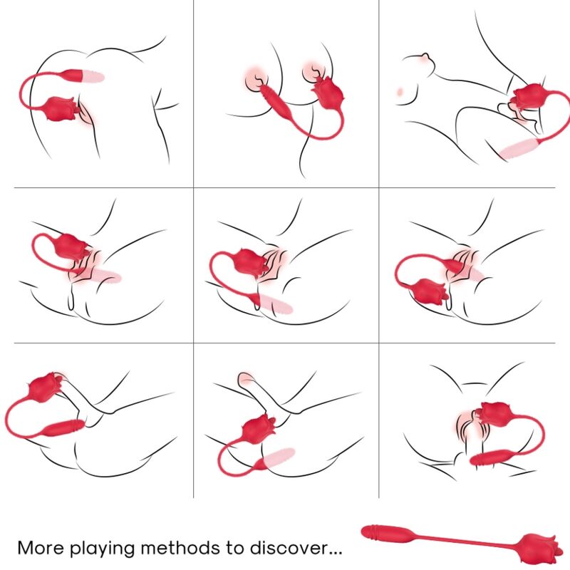 ARMONY - 3 IN 1 ROSA, STIMOLATORE, ASPIRAZIONE E SUGIÙ CON CODA ROSSA - immagine 2